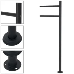 Ml-Design Boîte Aux Lettres 1 Porte-Boîte aux lettres anthracite / bois naturel avec support en acier et kit montage
