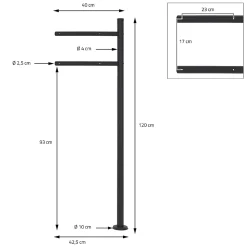 Ml-Design Boîte Aux Lettres 1 Porte-Boîte aux lettres anthracite / bois naturel avec support en acier et kit montage