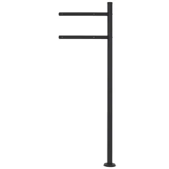 Ml-Design Boîte Aux Lettres 1 Porte-Boîte aux lettres anthracite / bois naturel avec support en acier et kit montage