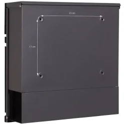 Ml-Design Boîte Aux Lettres 1 Porte-Boîte aux lettres anthracite / bois naturel avec support en acier et kit montage