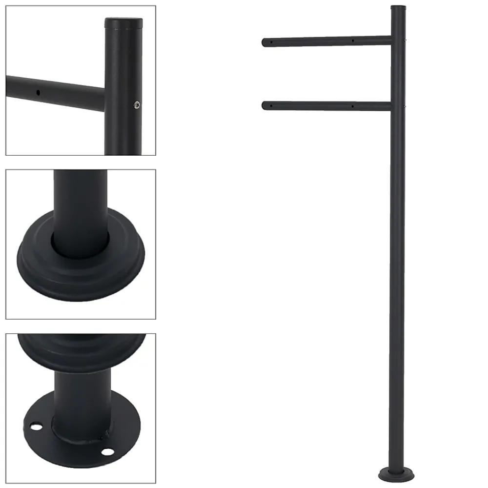 Ml-Design Boîte Aux Lettres 1 Porte-Boîte aux lettres anthracite / imitation bois avec support acier et kit montage