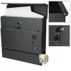 ECD Germany Boîte Aux Lettres 1 Porte-Boîte aux lettres avec support mailbox anthracite moderne avec 2 clés incluses