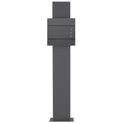 ECD Germany Boîte Aux Lettres 1 Porte-Boîte aux lettres avec support mailbox anthracite moderne avec 2 clés incluses