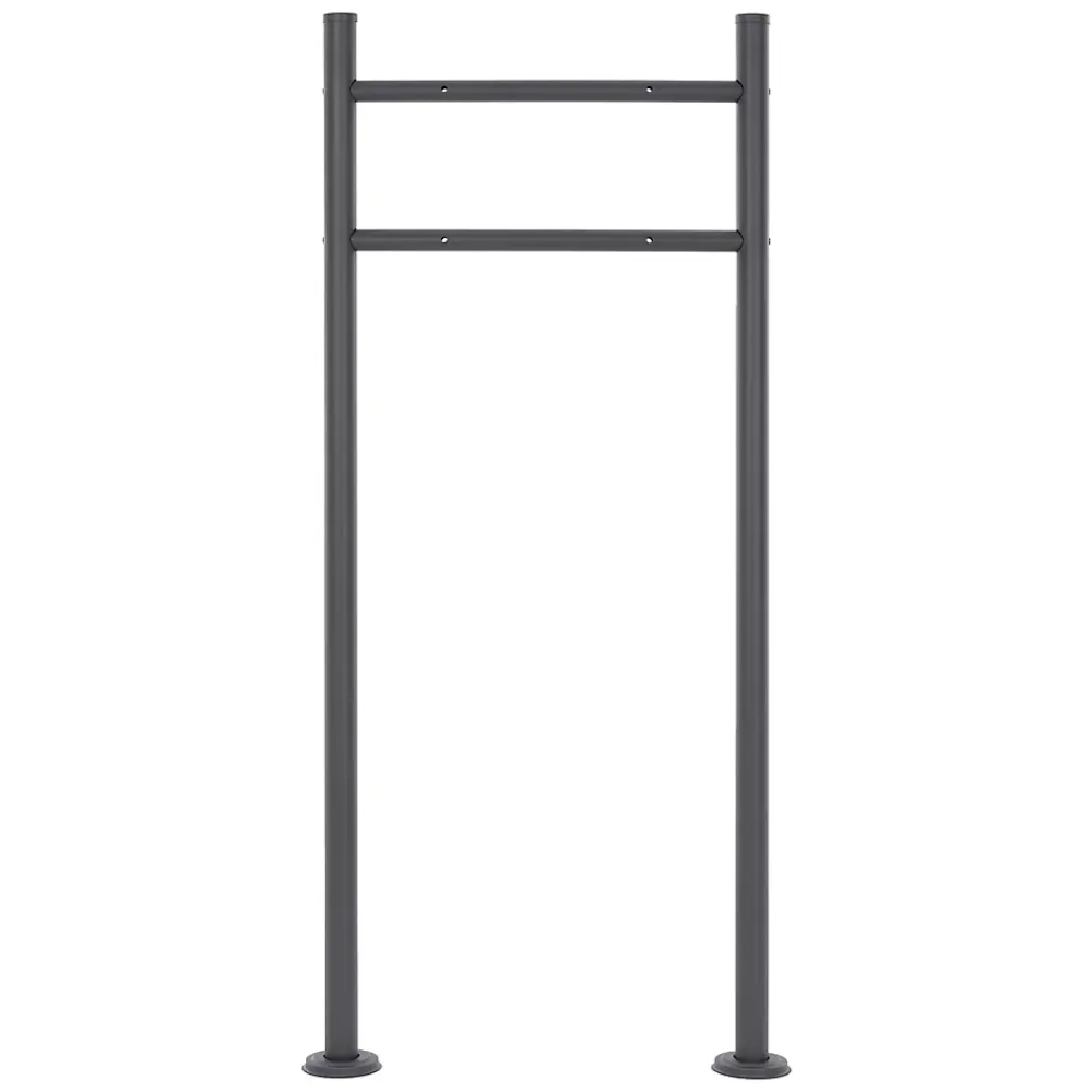 ECD Germany Boîte Aux Lettres 1 Porte-Boîte aux lettres avec support boîte postale anthracite/argent sur pieds +2 clés