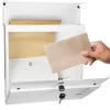 ECD Germany Boîte Aux Lettres 1 Porte-Boîte aux lettres moderne blanc avec compartiment à journaux en acier 2 clés