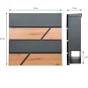 Ml-Design Boîte aux lettres moderne en acier anthracite imitation bois murale avec 2 clés