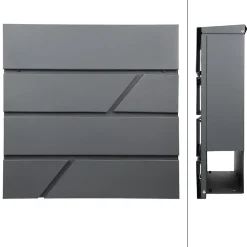 Ml-Design Boîte aux lettres murale anthracite avec 2 clés compartiment à journaux postale
