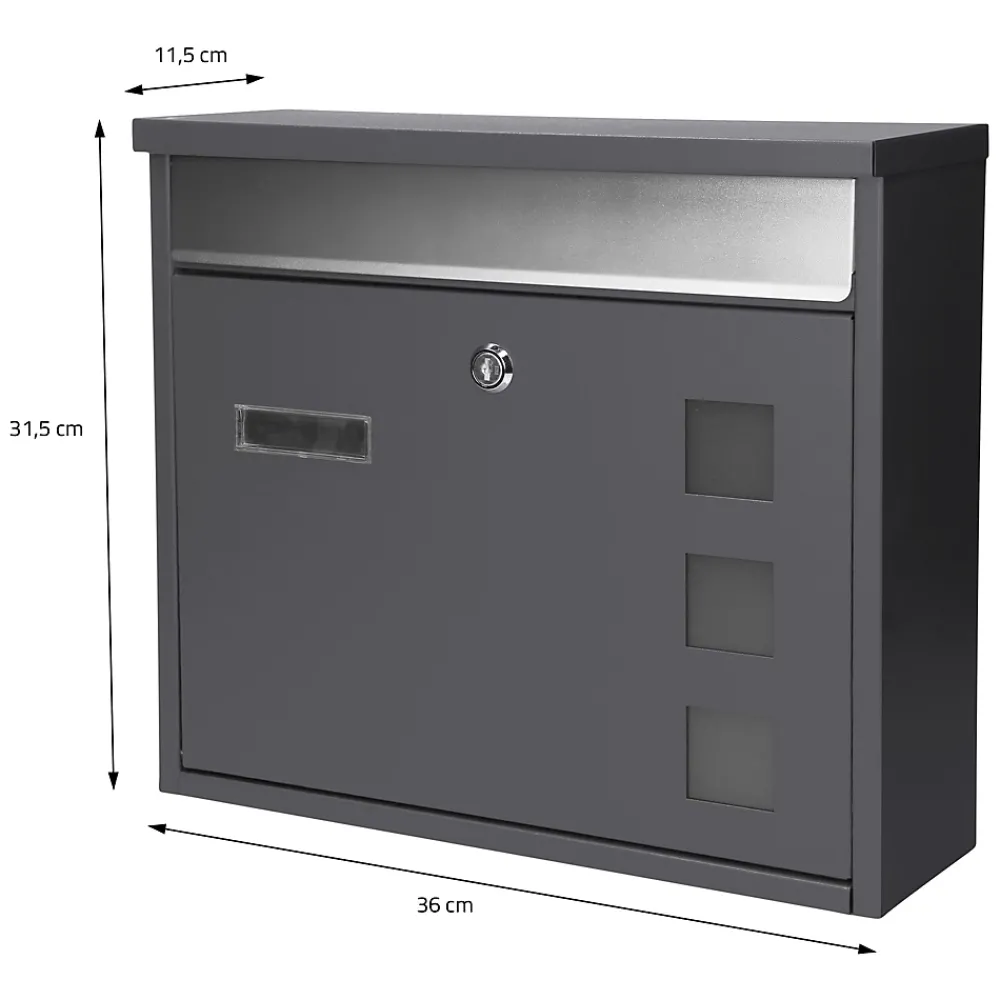 Ml-Design Boîte Aux Lettres 1 Porte-Boîte aux lettres murale avec porte-journaux acier inoxydable anthracite moderne