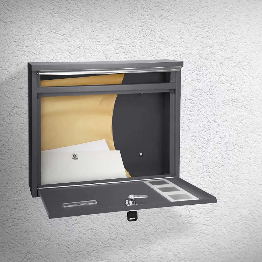 Ml-Design Boîte Aux Lettres 1 Porte-Boîte aux lettres murale avec porte-journaux acier inoxydable anthracite moderne