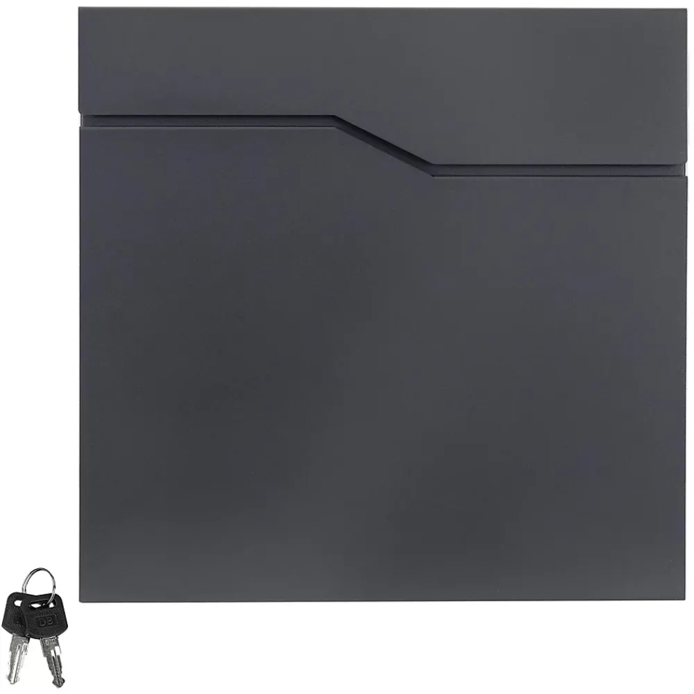 Ml-Design Boîte aux lettres murale en acier anthracite avec rouleau à journaux 37x37x11 cm