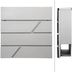 Ml-Design Boîte Aux Lettres 1 Porte-Boîte aux lettres murale gris clair avec 2 clés compartiment à journaux postale
