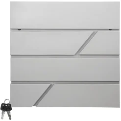 Ml-Design Boîte Aux Lettres 1 Porte-Boîte aux lettres murale gris clair avec 2 clés compartiment à journaux postale
