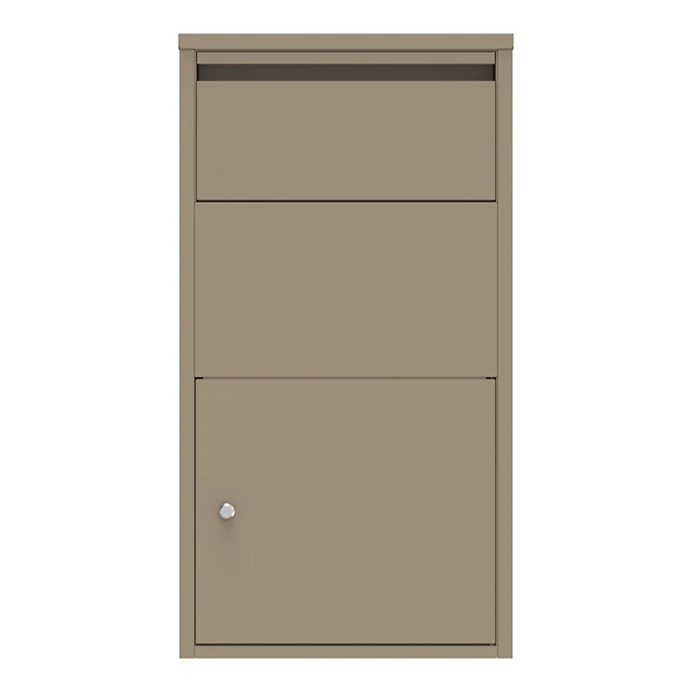 Couleurs Du Monde Boîte À Colis-Boîte aux lettres murale taupe en acier galvanisé avec cylindre de sécurité et 2 clés