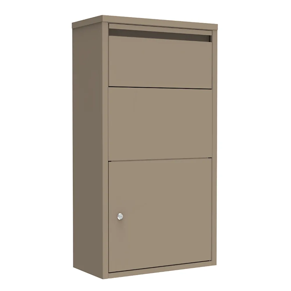 Couleurs Du Monde Boîte À Colis-Boîte aux lettres murale taupe en acier galvanisé avec cylindre de sécurité et 2 clés