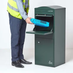 Smart Parcel Box Boîte aux lettres 1 porte Boîte à colis Large Vert foncé en acier