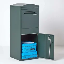 Smart Parcel Box Boîte aux lettres 1 porte Boîte à colis Large Vert foncé en acier