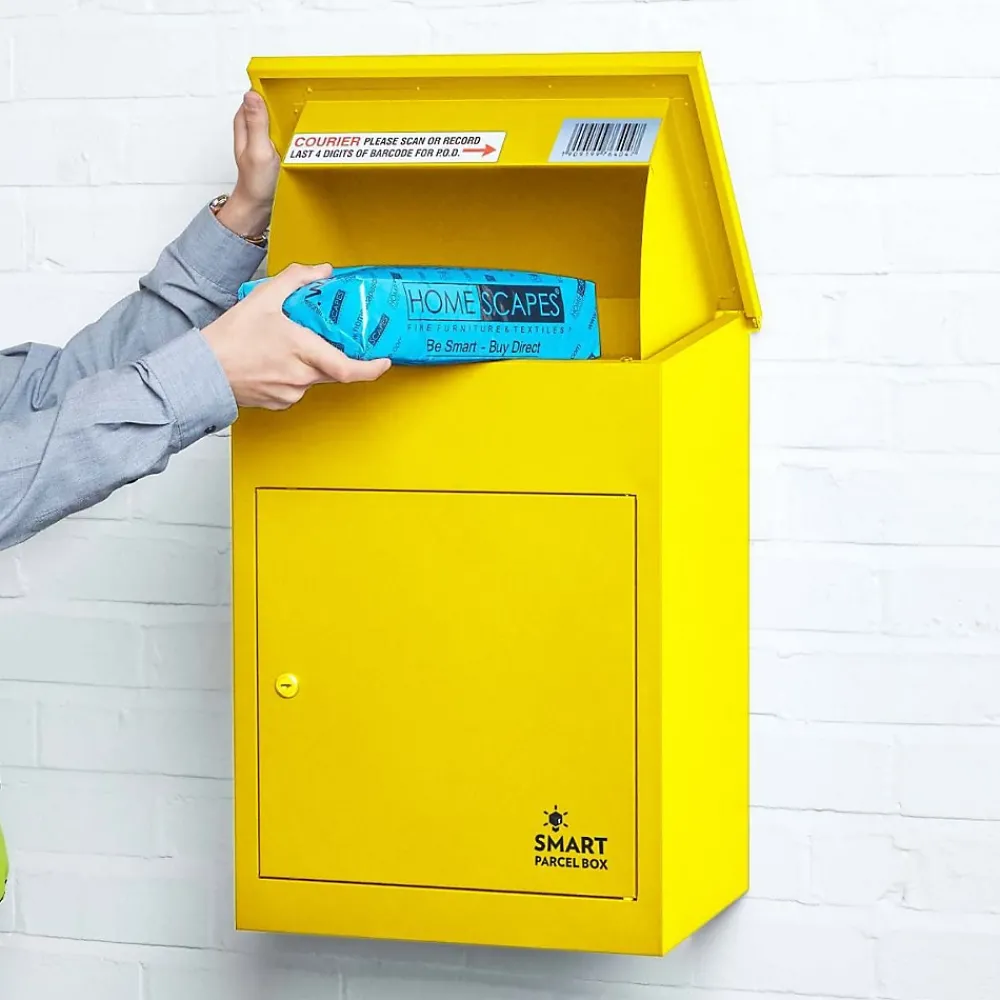 Smart Parcel Box Boîte aux lettres 1 porte Boîte à colis Jaune en acier