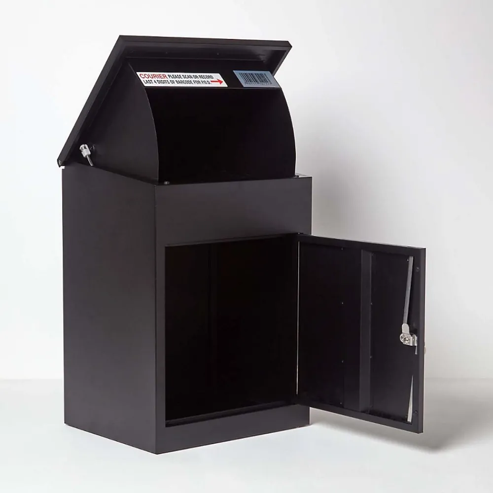 Smart Parcel Box Boîte aux lettres 1 porte Boîte à colis Noire en acier
