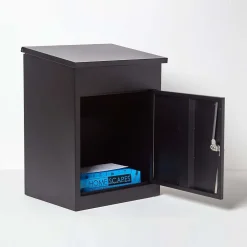 Smart Parcel Box Boîte aux lettres 1 porte Boîte à colis Noire en acier