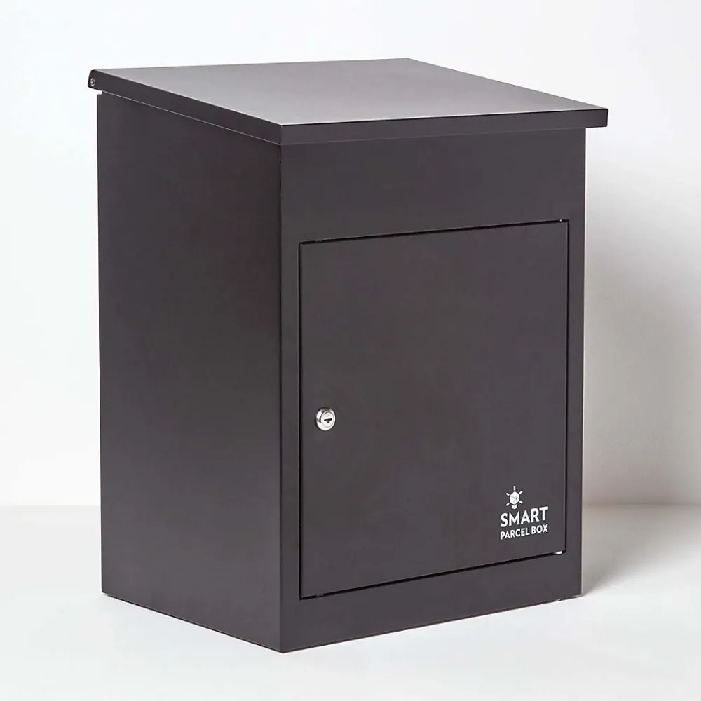 Smart Parcel Box Boîte aux lettres 1 porte Boîte à colis Noire en acier