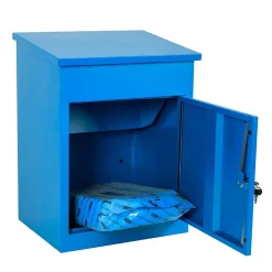 Smart Parcel Box Boîte aux lettres 1 porte Boîte à colis Bleue en acier