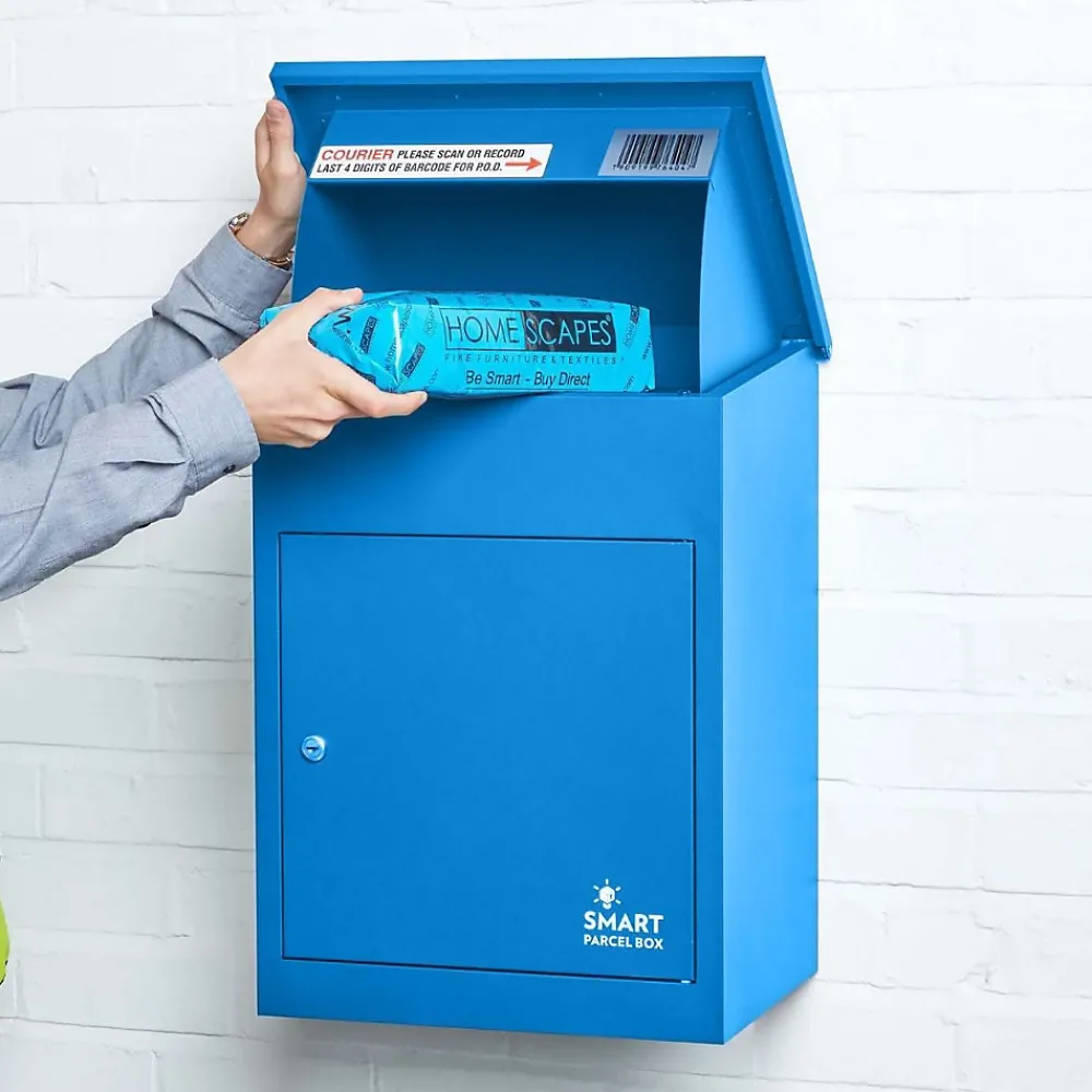 Smart Parcel Box Boîte aux lettres 1 porte Boîte à colis Bleue en acier