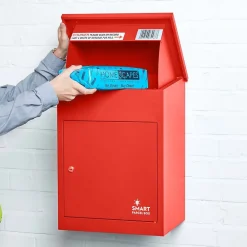 Smart Parcel Box Boîte aux lettres 1 porte Boîte à colis Rouge en acier