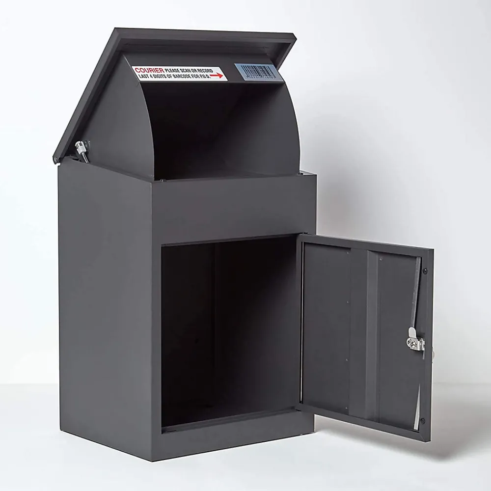 Smart Parcel Box Boîte aux lettres 1 porte Boîte à colis Gris foncé en acier