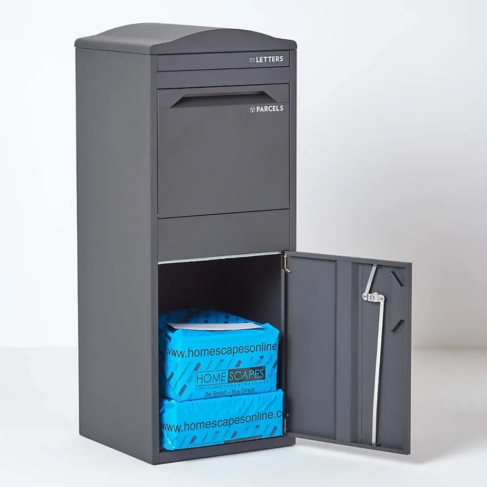 Smart Parcel Box Boîte À Colis-Boîte aux lettres 1 porte Boîte à colis Large Gris foncé en acier
