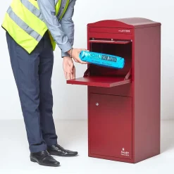 Smart Parcel Box Boîte aux lettres 1 porte Boîte à colis Large Bordeaux en acier
