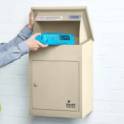 Smart Parcel Box Boîte À Colis-Boîte aux lettres 1 porte Boîte à colis Beige en acier