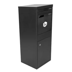 Smart Parcel Box Boîte À Colis-Boîte aux lettres 2 portes Boîte à colis Large Noir en acier