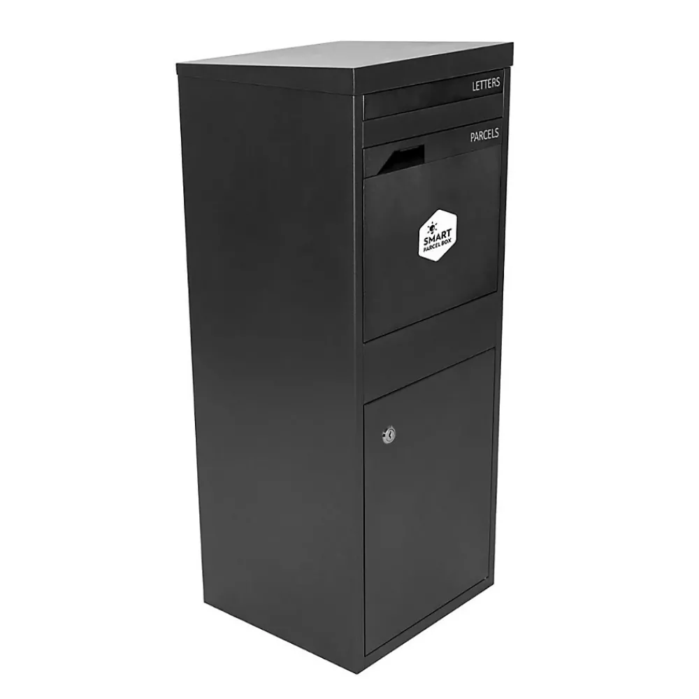 Smart Parcel Box Boîte À Colis-Boîte aux lettres 2 portes Boîte à colis Large Noir en acier