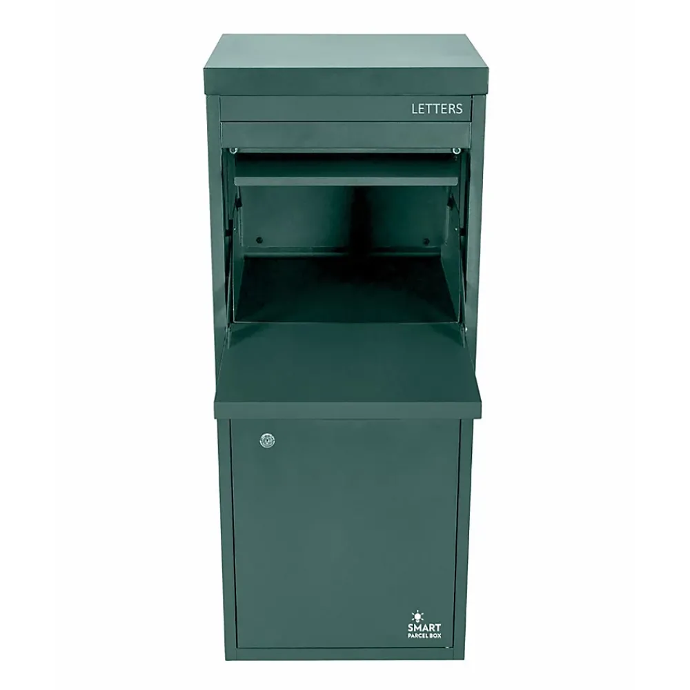 Smart Parcel Box Boîte aux lettres 2 portes Boîte à colis Large Vert en acier