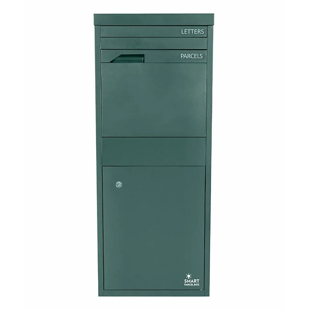Smart Parcel Box Boîte aux lettres 2 portes Boîte à colis Large Vert en acier