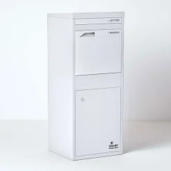 Smart Parcel Box Boîte À Colis-Boîte aux lettres 2 portes Boîte à colis Large Blanc en acier