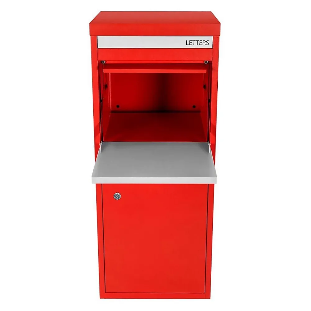 Smart Parcel Box Boîte aux lettres 2 portes Boîte à colis Large Rouge en acier
