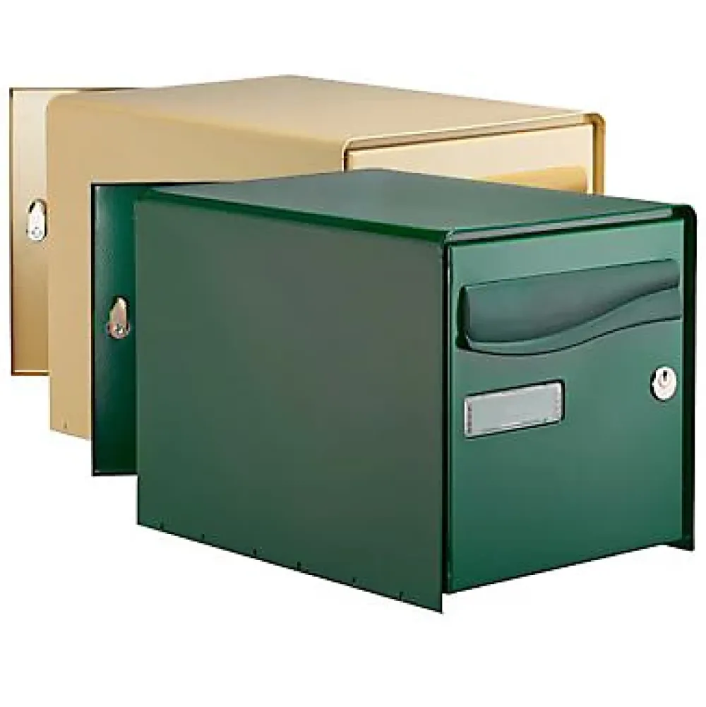 Boîte Aux Lettres 2 Portes-Boîte aux lettres 2 portes Lys Vert acier résistant à la rouille