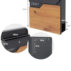 Ml-Design Boîte aux lettres sur pied piedestal boîte postale anthracite/aspect bois modern