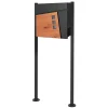 Ml-Design Boîte aux lettres sur pieds boîte postale anthracite imitation bois avec support