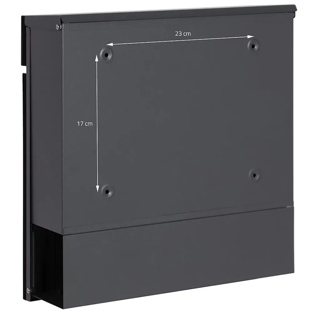 Ml-Design Boîte aux lettres sur pieds boîte postale anthracite imitation bois avec support