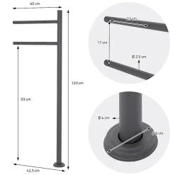 Ml-Design Boîte aux lettres sur une pied boîte postale en acier anthracite/argent moderne