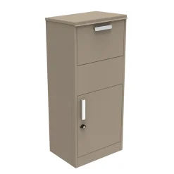Couleurs Du Monde Boîte aux lettres taupe avec compartiment colis en acier galvanisé et double clés