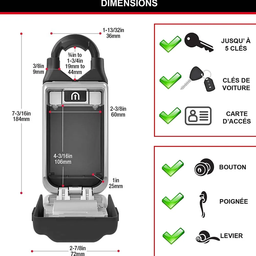 Master Lock Boîte à clé à anse rétractable Masterlock Select Acess 5420EURD