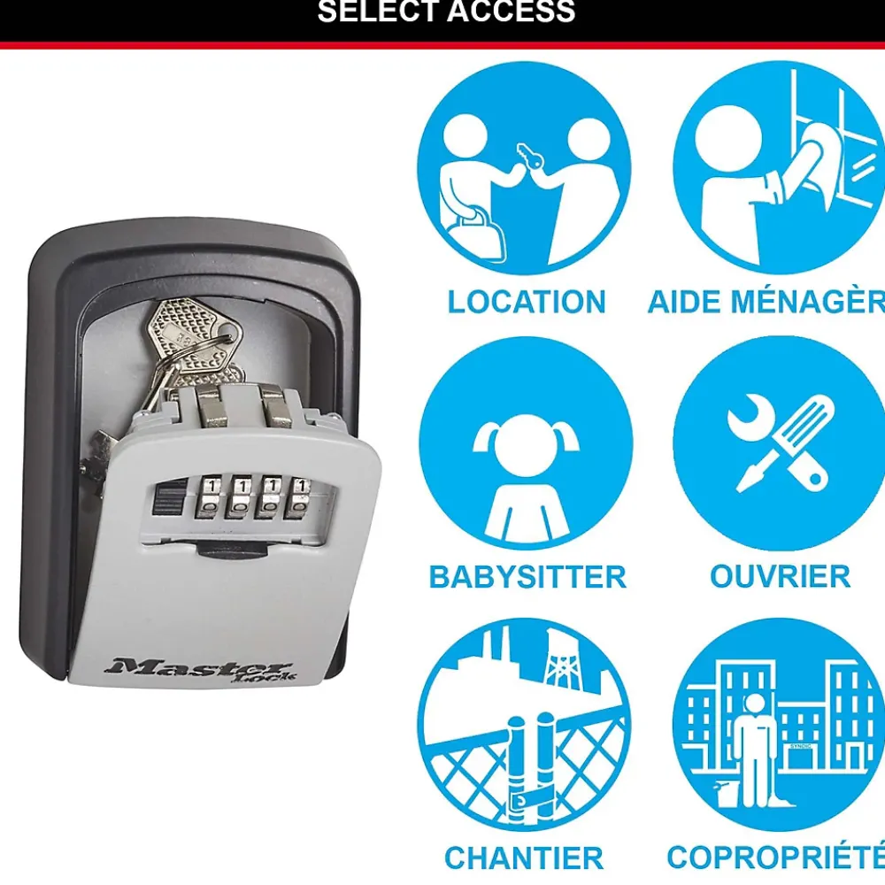 Master Lock Boîte à clés sécurisée à combinaison programmable et fixation murale