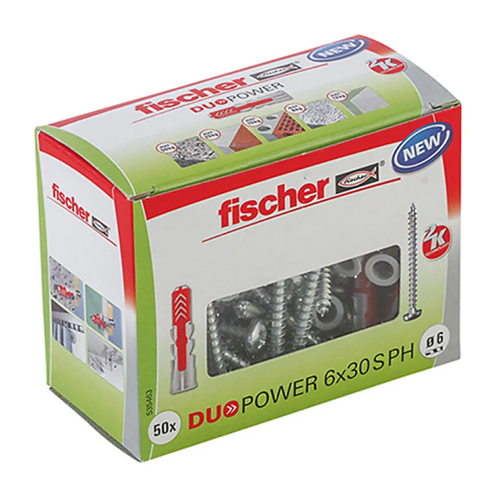 Fischer Boîte De 50 Chevilles Bi-matière Duopower Ph Avec Vis