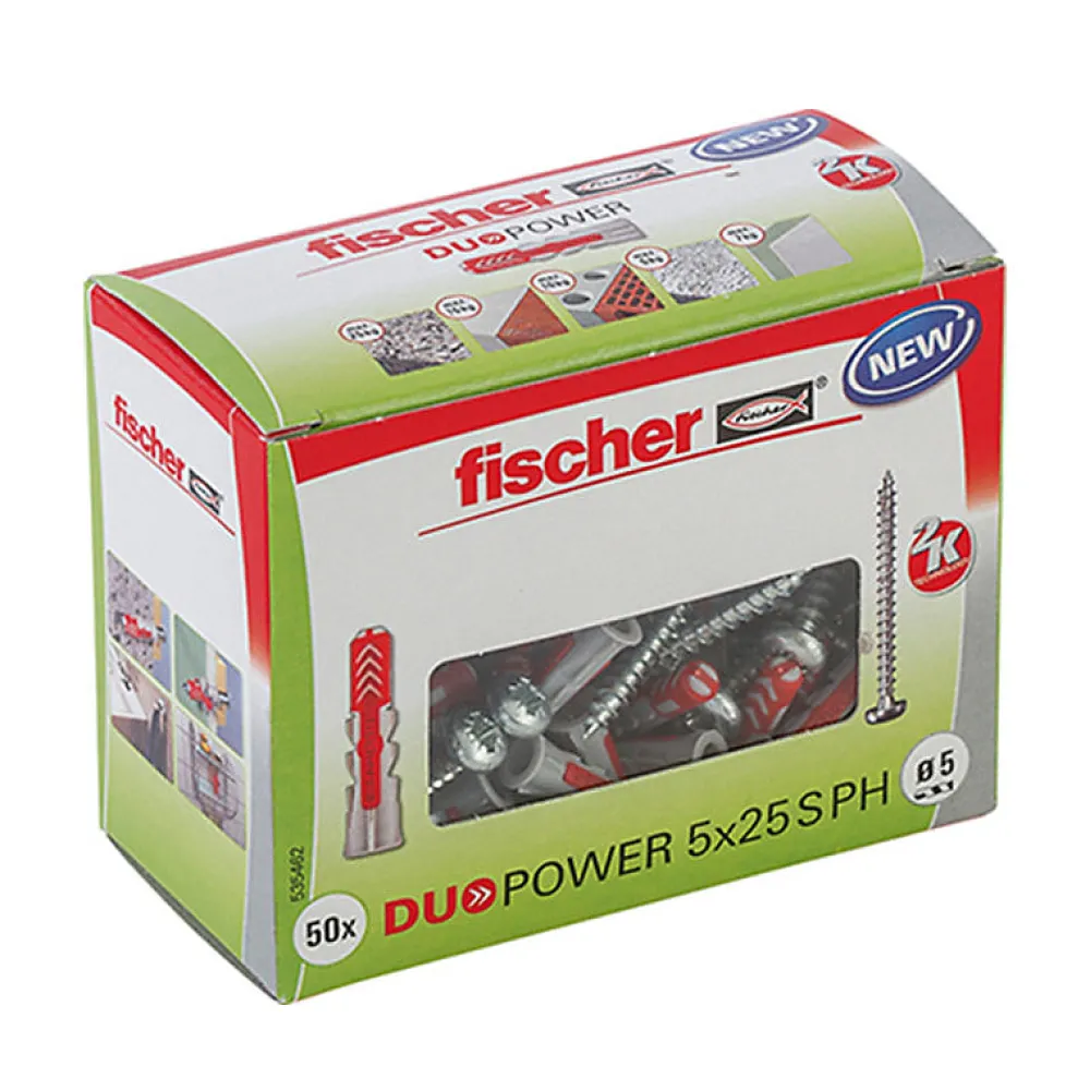 Fischer Boîte De 50 Chevilles Bi-matière Duopower Ph Avec Vis