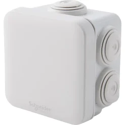 Schneider Electric Boîte De Dérivation-Boîte de dérivation carrée extérieure avec 7 passe-câbles et système de verrouillage 65 x 65 x 45 mm Mureva Box gris