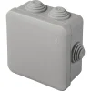 Schneider Electric Boîte de dérivation carrée extérieure avec 7 passe-câbles et système de verrouillage 80 x 80 x 45 mm Mureva gris