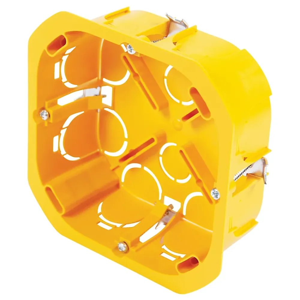 Diall Boîte De Dérivation-Boîte de dérivation à encastrer pour cloison sèche avec entrées et système de fermeture à vis 100 x 100 x 40 mm